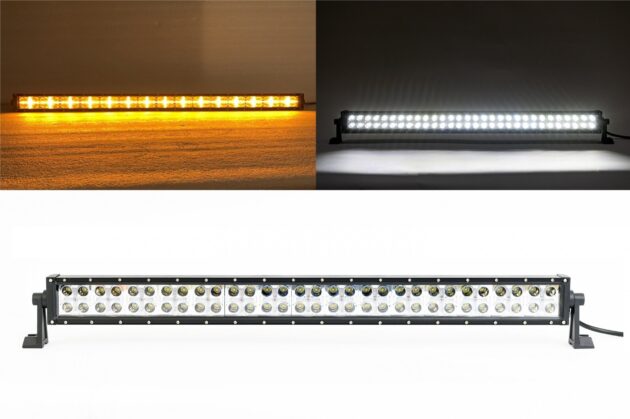 Прави LED барове 80 См Led Bar Лед Диоден Бар Прожектор Бяла и Оранжева, Жълта Светлина, Блиц, Флаш, CROSS DRL 180W 12V 24V Joto Auto