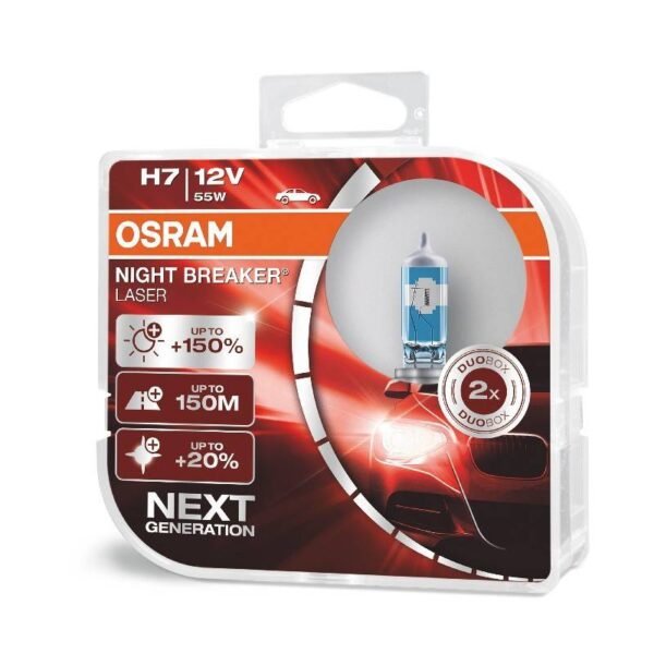 LED Kрушки Комплект 2 халогенни крушки Osram H7 Night Breaker Laser Next Gen +150%, 55W ,12V, PX26D Joto Auto