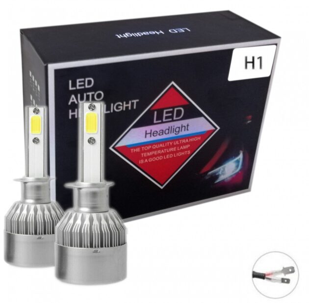 LED Kрушки Комплект от 2 броя LED ЛЕД диодни крушки за фарове H1 36w 7600lm 12/24V Joto Auto