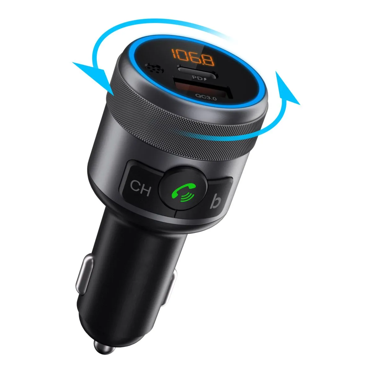 USB FM Трансмитер DIVA – BT1515, Bluetooth, Handsfree, Charging, Черен Joto Auto USB FM Трансмитер DIVA – BT1515, Bluetooth, Handsfree, Charging, Черен Joto Auto
